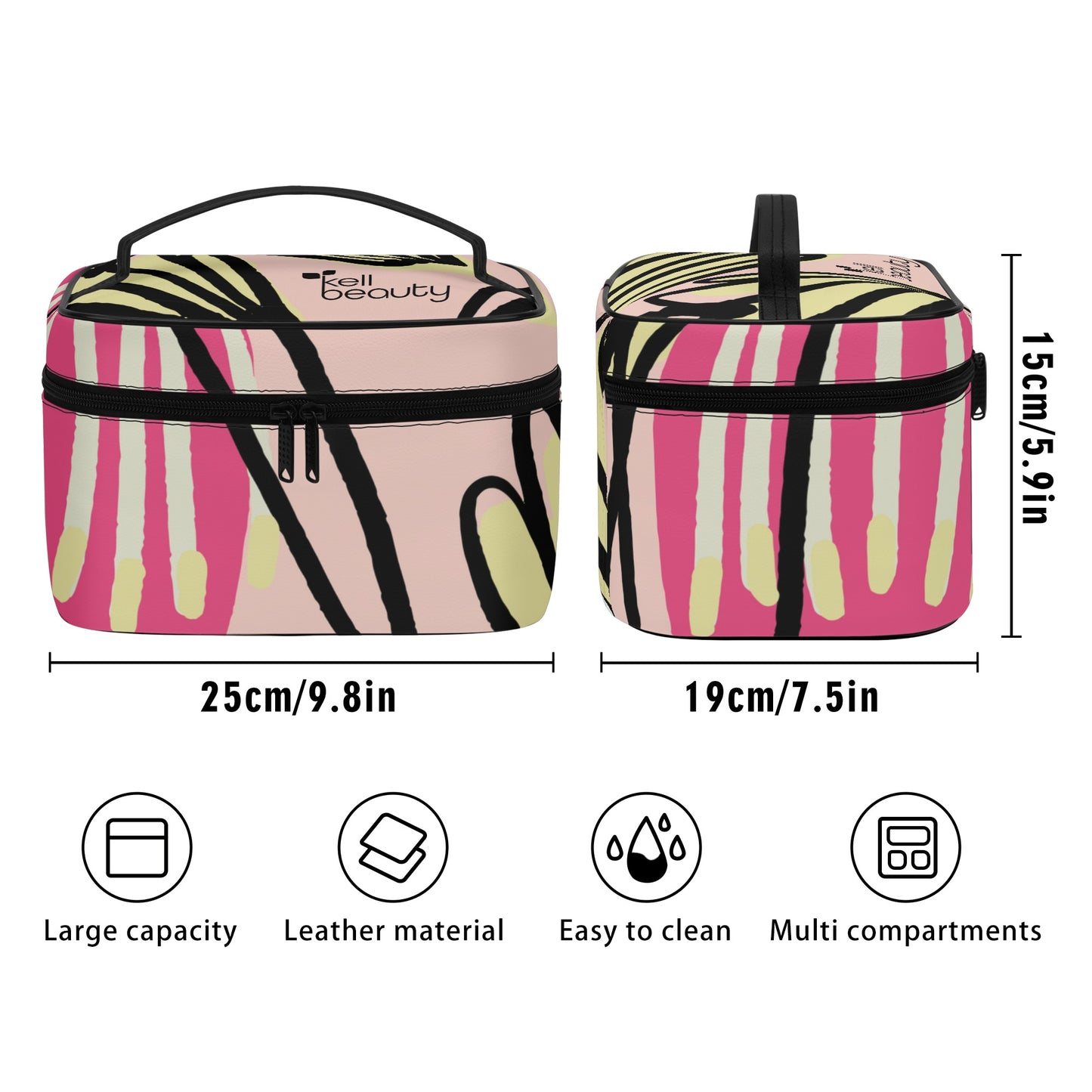 Kell Beauty Vivid Zip Top Cosmetic Bag